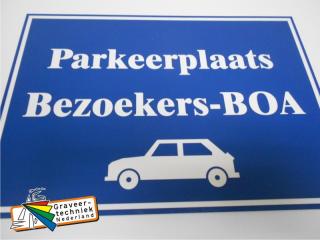 Parkeerborden parkeerplaats bezoekers en BOA